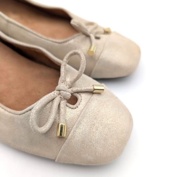 Vionic Klara Cap Toe Ballet Flats Women's Gold Metallic Leather Size US8 EU38.5 - Picture 9 of 13